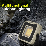 lampe travail urgence aimantée led noire jaune moderne robuste port usb charge sortie