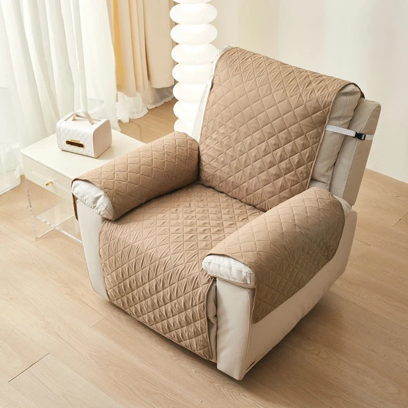 housse chaise inclinable marron beige quiltée élastique ajustable classique facile nettoyer Polyester