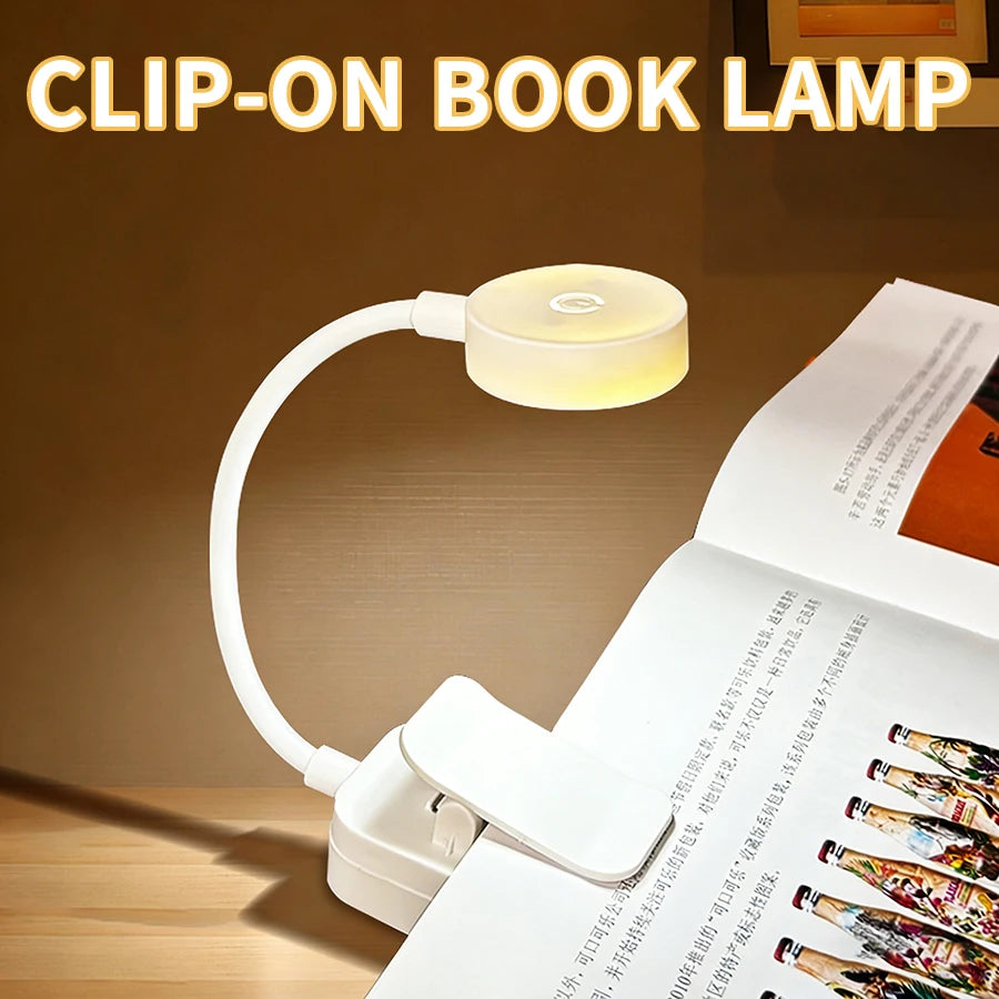 lampe lecture rechargeable led flexible pince blanc moderne table nuit étude chambre livre chevet