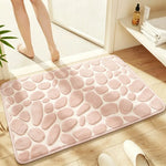 tapis bain microfibre texture cailloux gris moderne antidérapant absorbant salle bain decoration