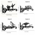 support mural vintage noir crochet floral oiseau love artisanal suspensions plantes décoratives