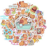 sticker adhésif dessin animé animal mignon motifs simples capsules banane pastèque transparent waterproof vinyl