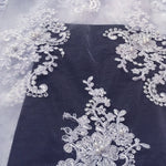 tissu dentelle polyester blanc noir floral translucide élégant mariage robes