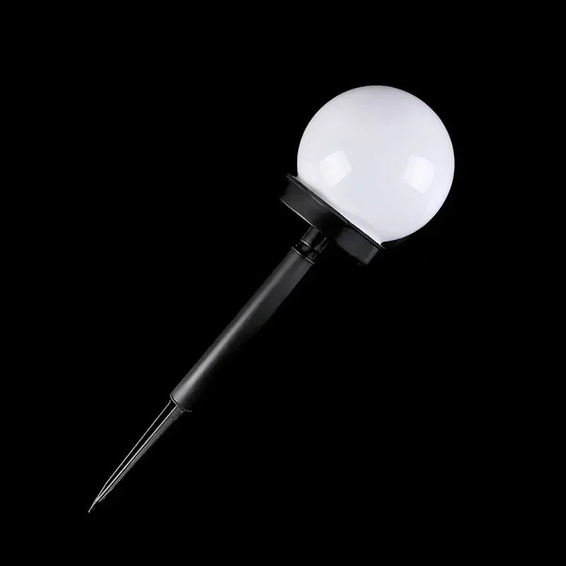 lampe solaire led imperméable ip65 moderne blanche sphérique extérieure jardin piquet fixe