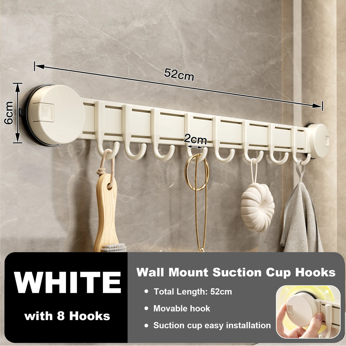 porte serviettes mural gris moderne crochets adhésion ventouse sans perçage