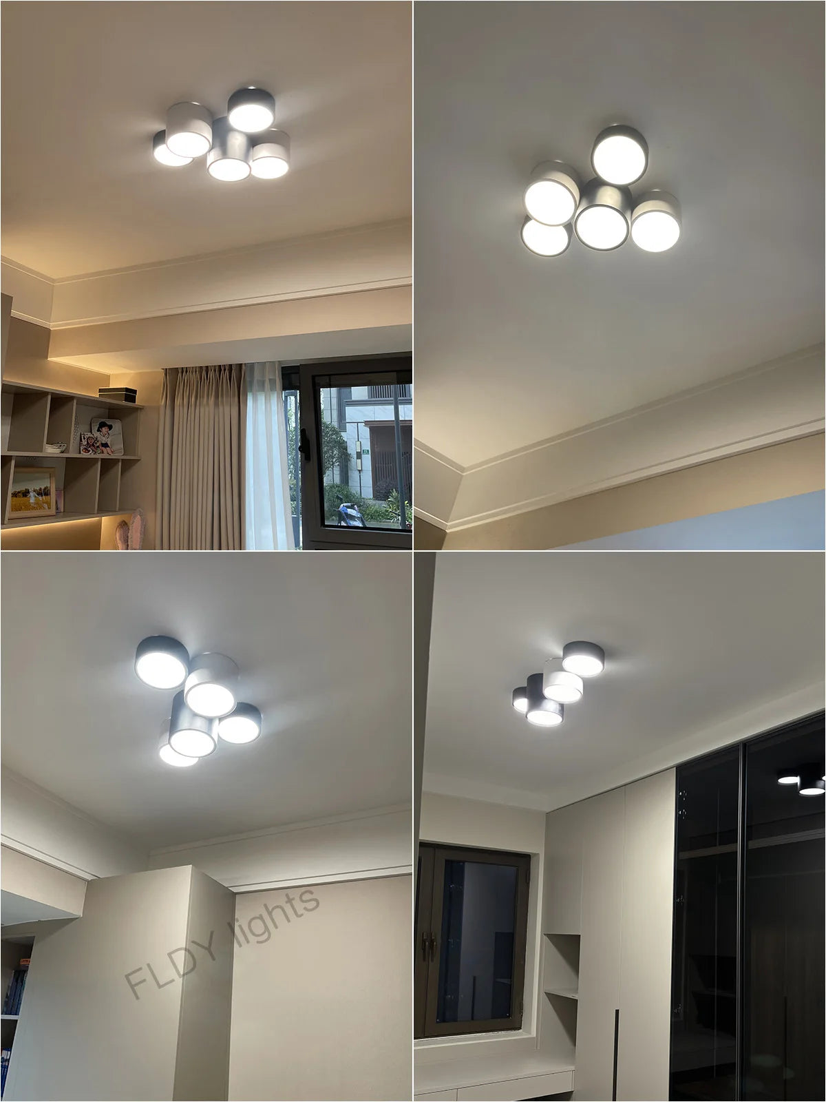 lampe minimaliste gris blanc éclairage moderne chambre salon entrée étude 10m² LED montée surface