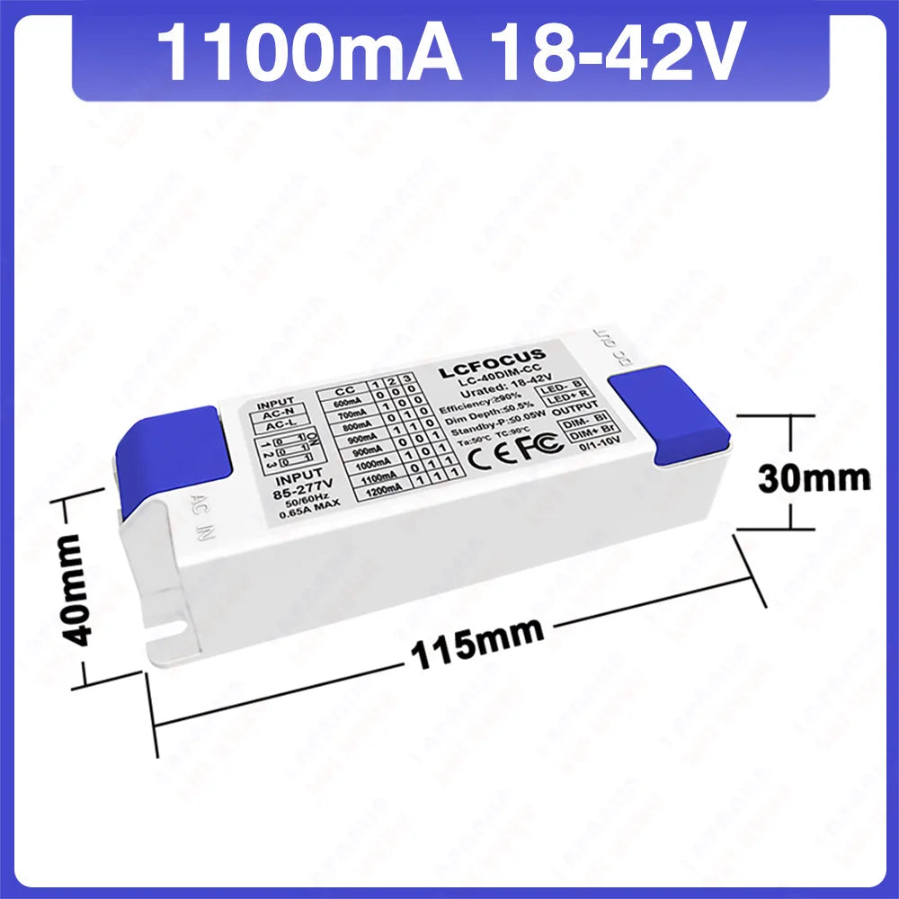 driver led 10v dimmable 18 42v blanc bleu moderne câbles noirs interrupteur rotatif ans