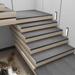 tapis antidérapant gris bois clair moderne texturé escalier 26x75cm 30x100cm