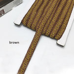ruban dentelle marron violet or gris beige texture tissée moderne 14mm polyester