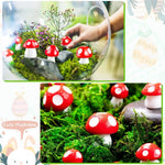 champignons décoratifs résine rouge blanc vert bleu orange rose violet points blancs chapeau fairy