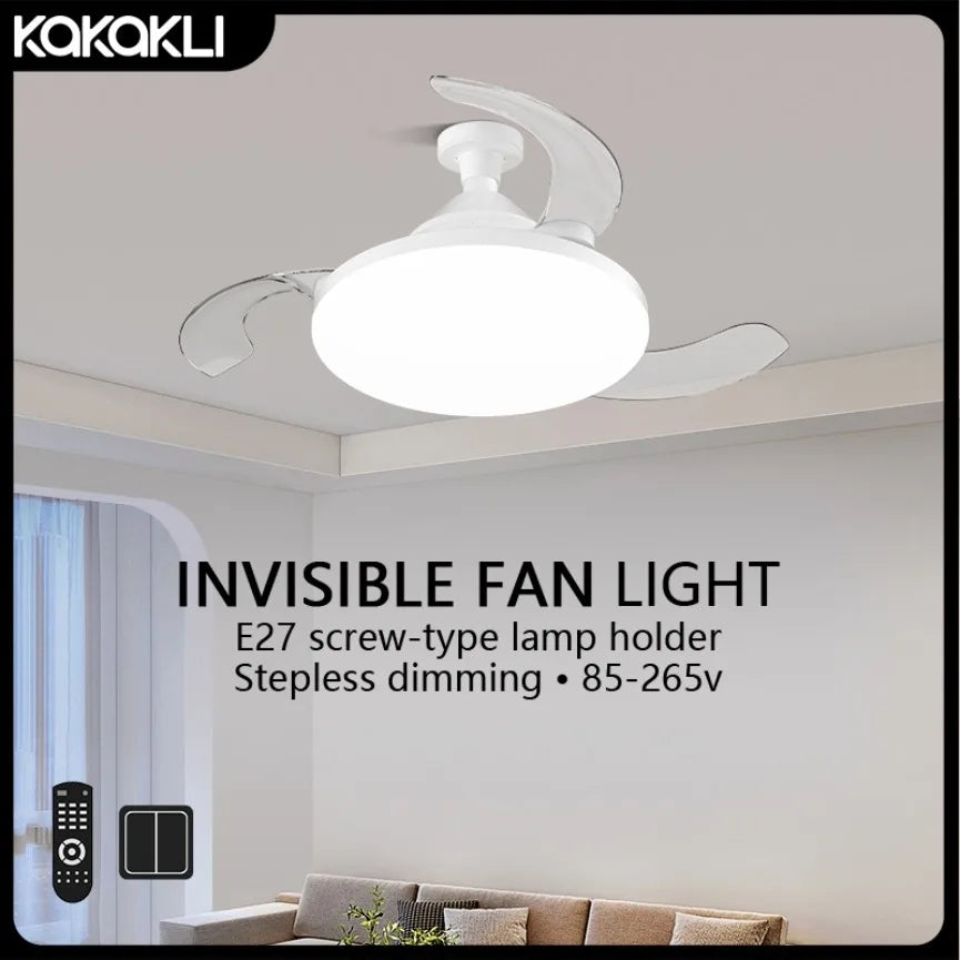 ventilateur lampe e27 led télécommande moderne blanc minimaliste fixations silent grading chambre maison