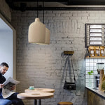 suspension lumineuse moderne beige clair texture granuleuse lampe suspendue salon salle manger