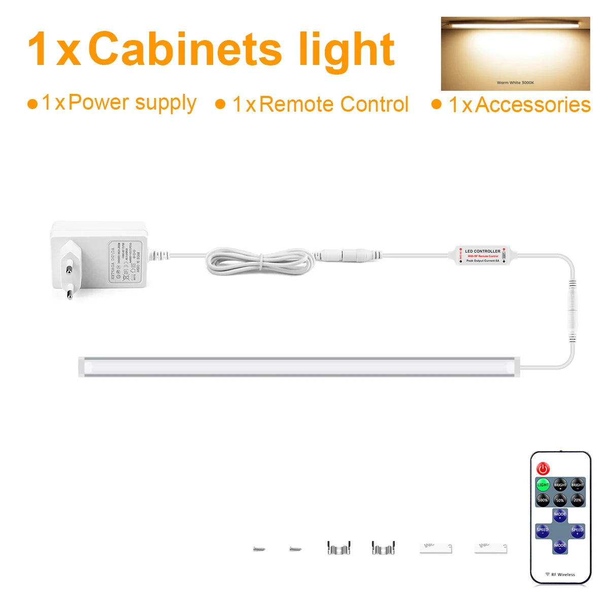 barres lumineuses led blanc modernes 12v 30cm 40cm 50cm télécommande adaptateur secteur