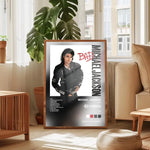 affiche michael jackson moderne graphique encadrée décoration murale noire blanche or floral géométrique