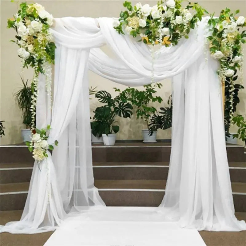 voiles décoratifs blancs soie léger ondulé transparents classiques événements cérémonies