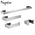 porte serviettes moderne acier inoxydable brossé argenté fixé vis ensemble quincaillerie salle bains métal