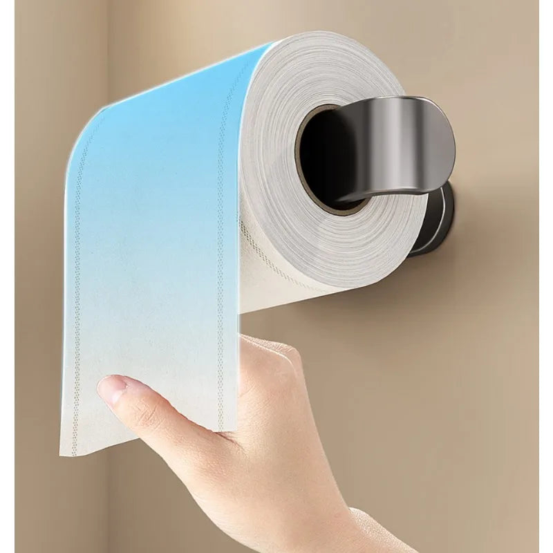 porte rouleau papier toilette adhésif moderne noir mat salle bain