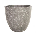 Pots fleurs modernes plastique texturé noir gris opaques XL