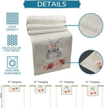 Une tapisserie décorative murale représentant un lapin gris mignon entouré de fleurs roses et rouges, offrant un style floral élégant et une qualité de fabrication élevée.