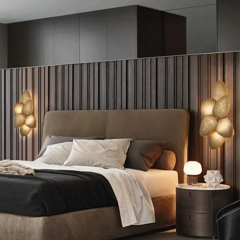 applique murale or grains riz moderne ampoule G9 élégante éclairage chambre vis