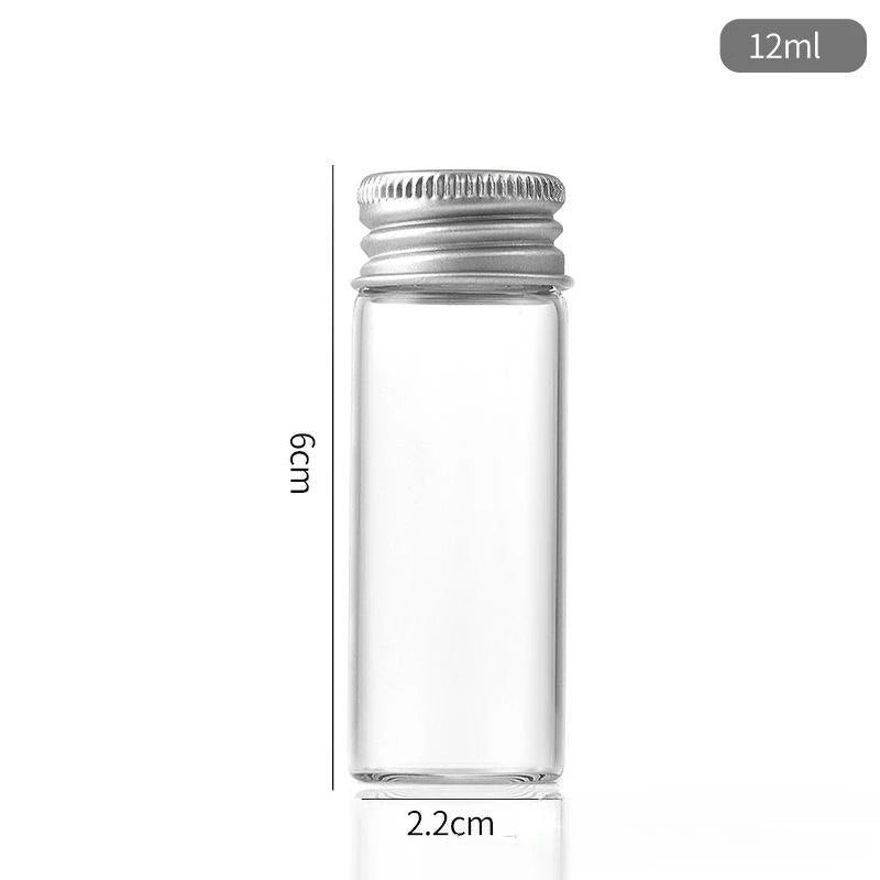 bouteilles verre transparentes modernes 5ml 7ml 10ml 12ml bouchons métalliques échantillons bijoux