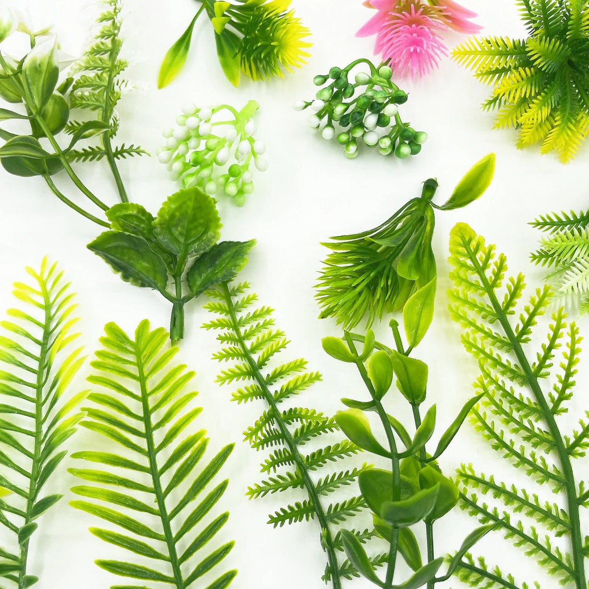 plantes artificielles herbe feuilles vertes fleurs simples decoration exterieure 10 pieces exposant naturel artificiel