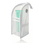 organisateur voyage toile maille eva imperméable cordon serrage brosse dents rasoir crèmes bouteille parfum