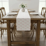 chemin table blanc lapins oreilles roses moderne décoration fête mariage table restaurant chambre
