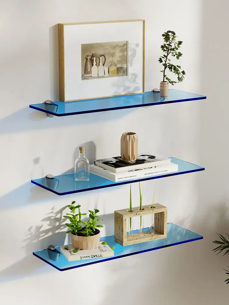 étagère murale acrylique bleu marron moderne rangement salon transparent pliante respectueux environnement única