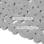 tapis bain antidérapant moderne gris clair succion cup lavable machine cailloux texturé salle bain
