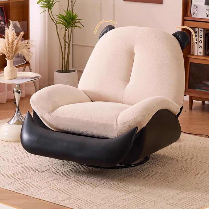 fauteuil relax moderne bois éponge tissu uni beige noir réglable multifonction