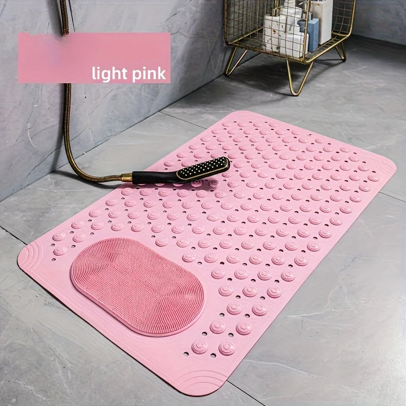 tapis bain pvc antidérapant vert clair texture cercles picots moderne sécurité douche