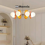 suspension lumineuse moderne disques géométriques blanc marron orange doré