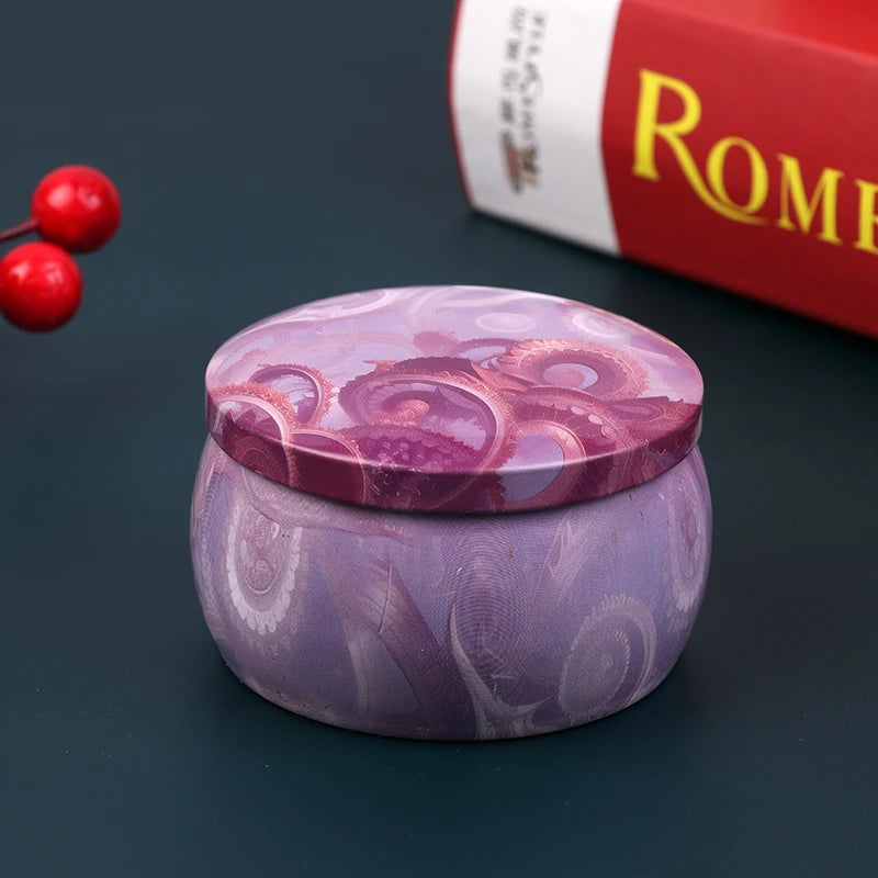 boîte ronde rangement cosmétique décorative motif floral boho chic pot stockage bijoux maquillage