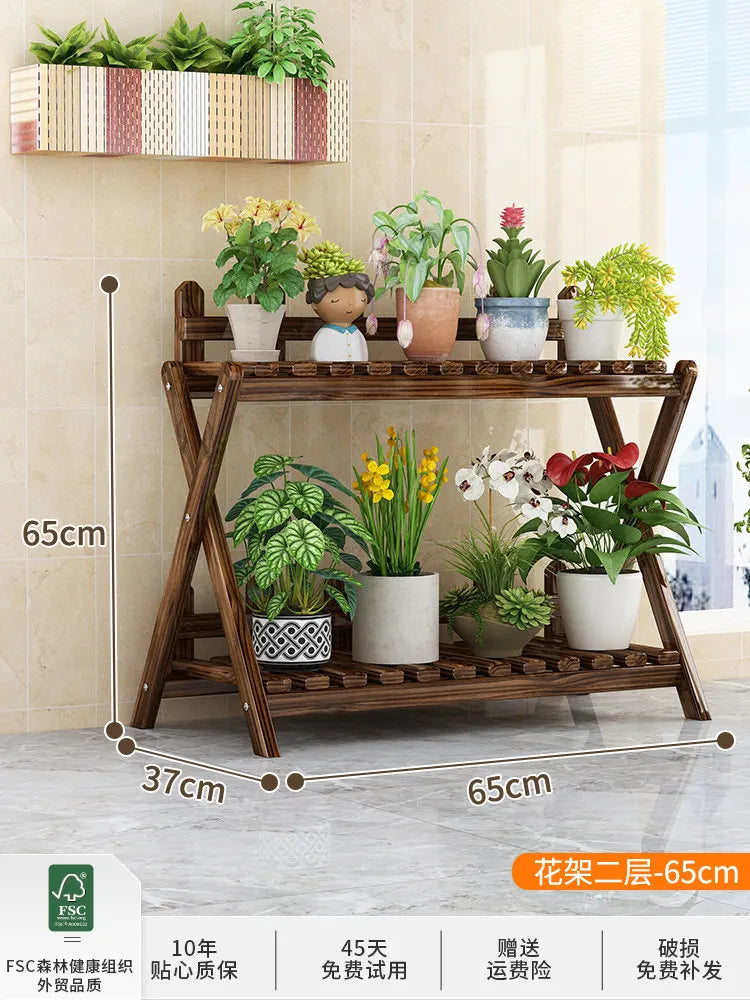 étagère fleurs bois moderne niveaux marron foncé intérieur extérieur assemblage