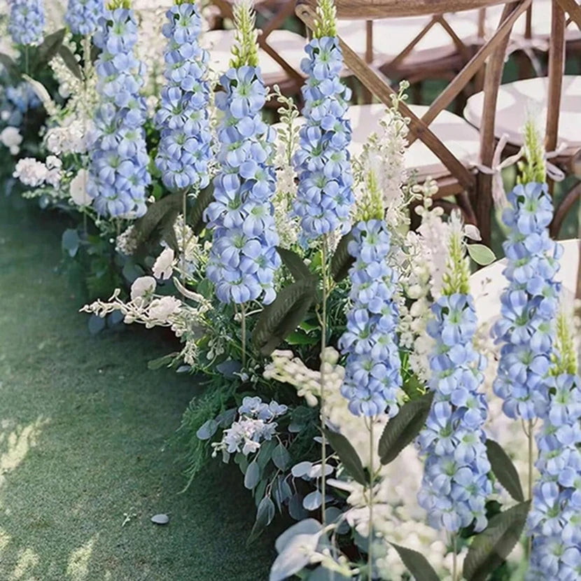 décoration intérieure extérieure bouquet fleurs artificielles orchidées violet bleu blanc anniversaire mariage baby shower