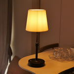 lampe table vintage or plissée interrupteur tactile rechargeable led noir beige