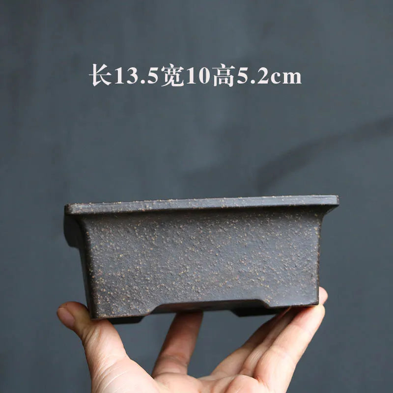 petit pot fleurs argile gris beige chinois artisanal maison