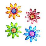 décoration murale fleurs stylisées feuilles modernes vert rouge bleu jaune ornement mural chambreextérieur