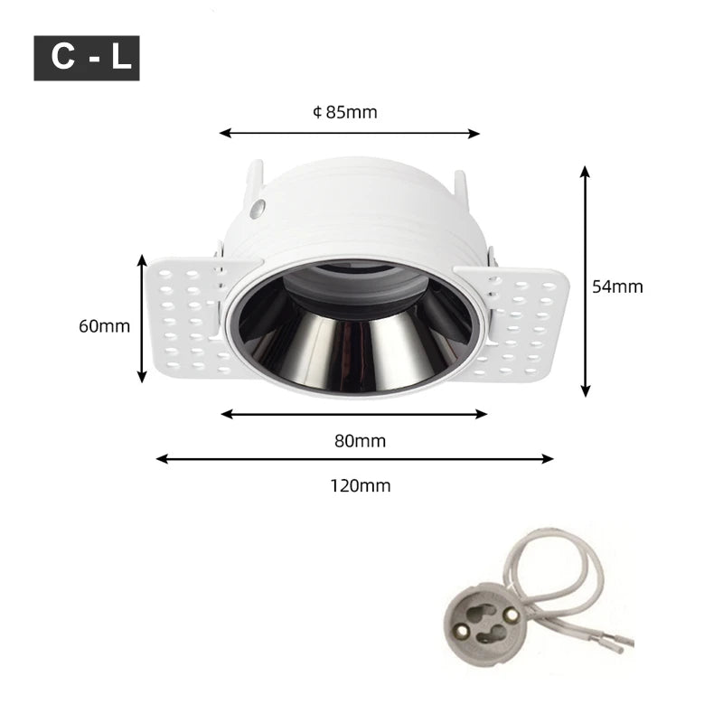 lot spots led encastrés blanc grille hexagonale anti reflet réglable moderne