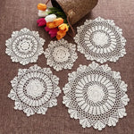 serviettes table crochet motif floral serviettes traditionnelles artisanales 20cm 25cm 40cm couleur beige clair
