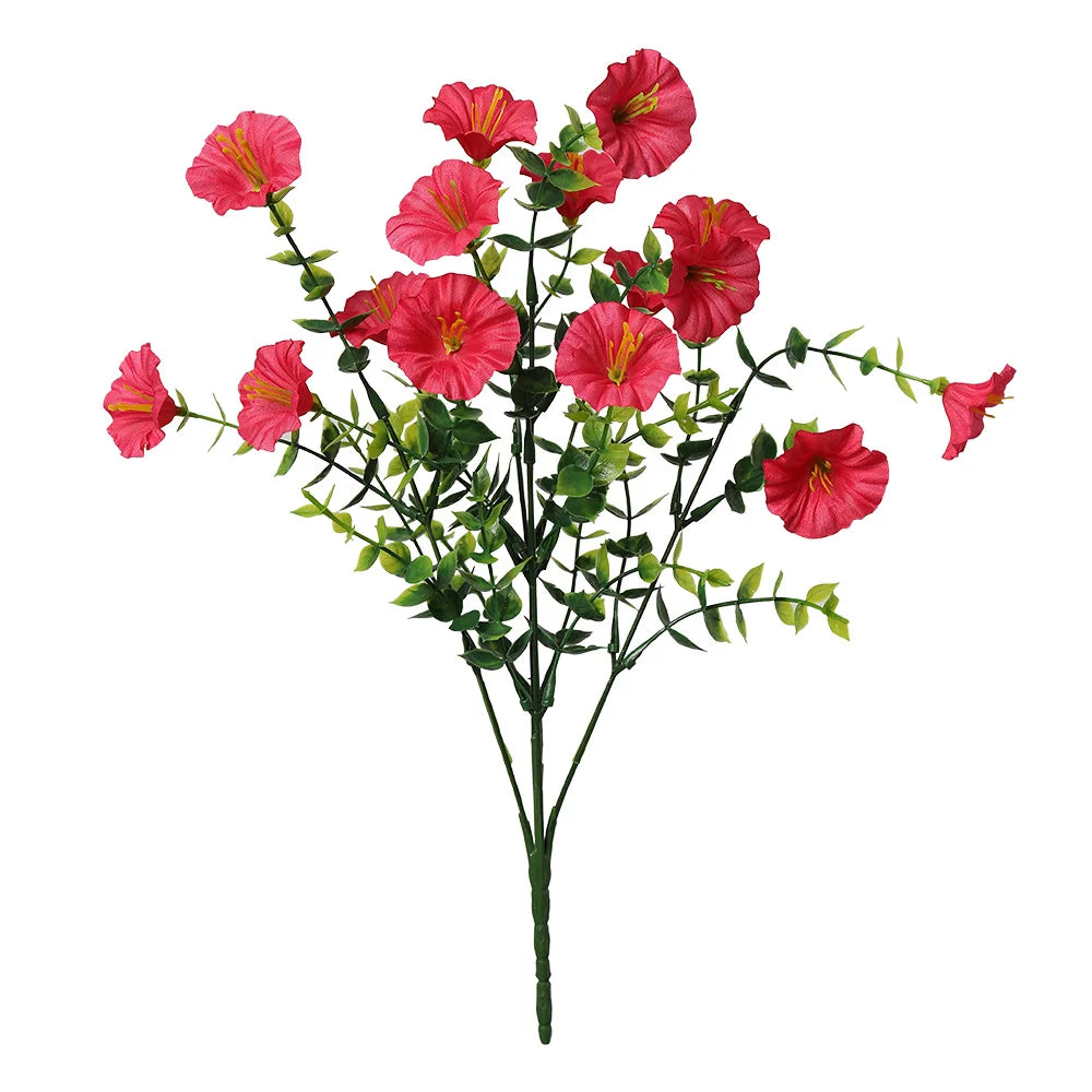 bouquet fleurs artificielles violettes blanches jaunes rouges petunia modernes decoration maison mariage anniversaire 35cm