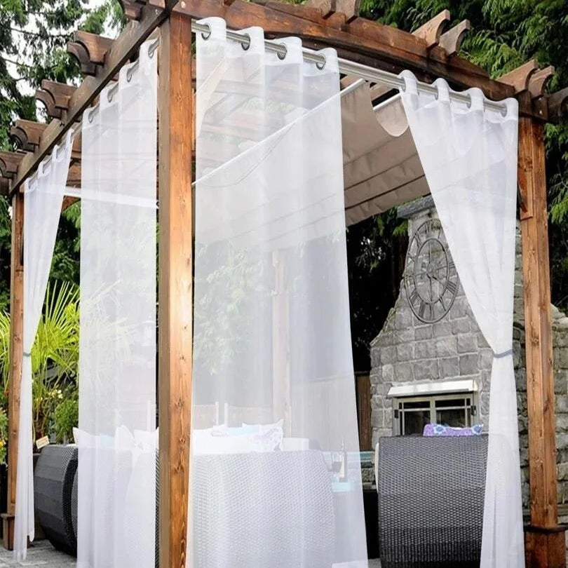 rideau extérieur moderne polyester translucide balcon pergola contemporain restaurant 132x183cm 1pc