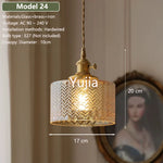 suspension lumineuse vintage transparente relief doré éclairage rétro chambre salon