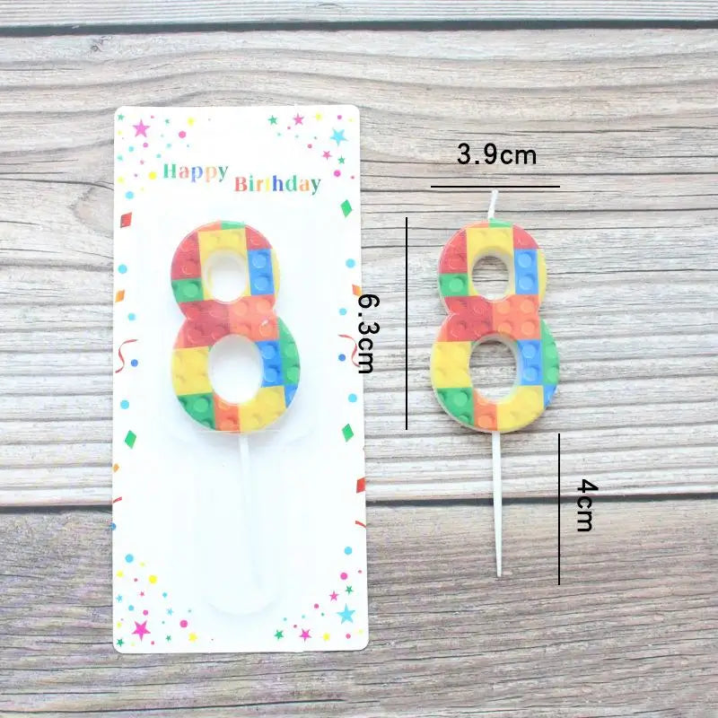 bougies anniversaire chiffres couleurs construction blocs decorative enfantine pique số đến