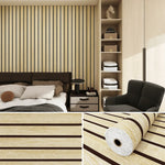 panneau décoratif moderne rayures horizontales beige noir adhésif 40cm longueur 10m