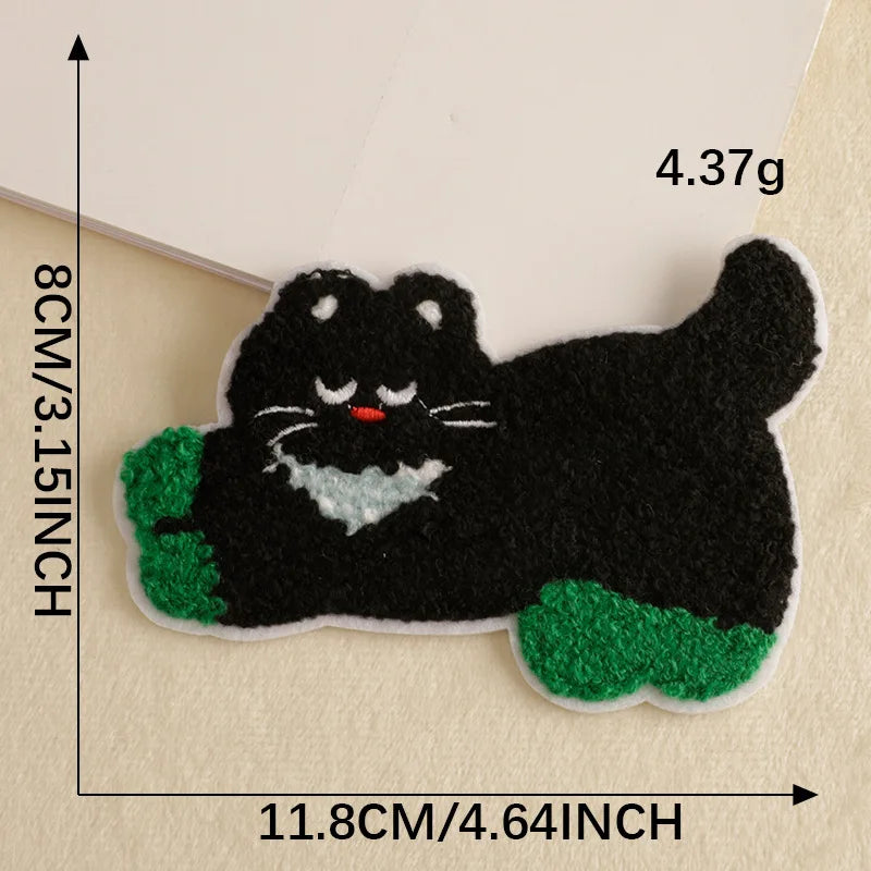 écussons décoratifs animaux mignons rose noir adhésifs créatifs cartoon polyestère