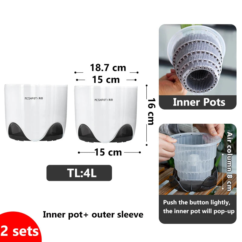 pots orchidées blancs modernes perforations ventilation racines aérationintérieurexterne