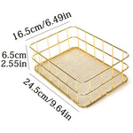 paniers rangement métal or rose gold maille fine moderne minimaliste respectueux environnement multifonctionnels