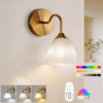 lampe murale rechargeable or blanc plissée télécommande led rgb moderne chambre salon entrée